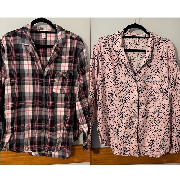 Victoria’s Secret Set of Two Long Sleeve Button Down Pajama Tops - Picture 1 of 11